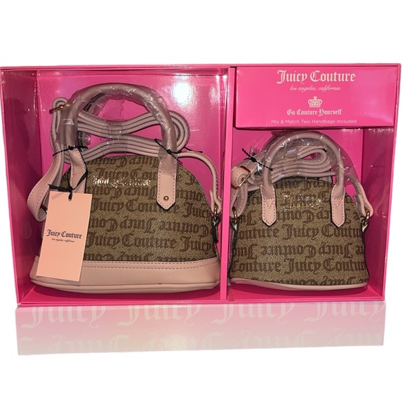 Juicy Couture Handbags - Juicy Couture Chestnut Chino Two Piece Bowler Gift Set NIB